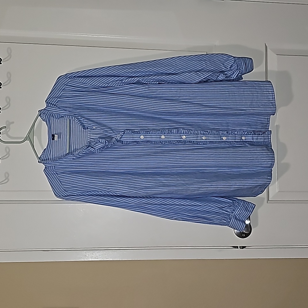 Blue and White Stripe Blouse